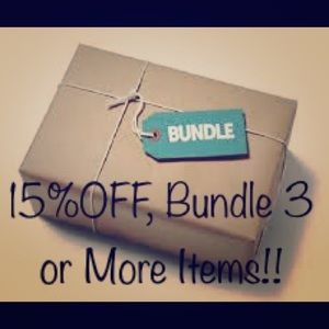 15% OFF, Bundle 3 or More Items!!